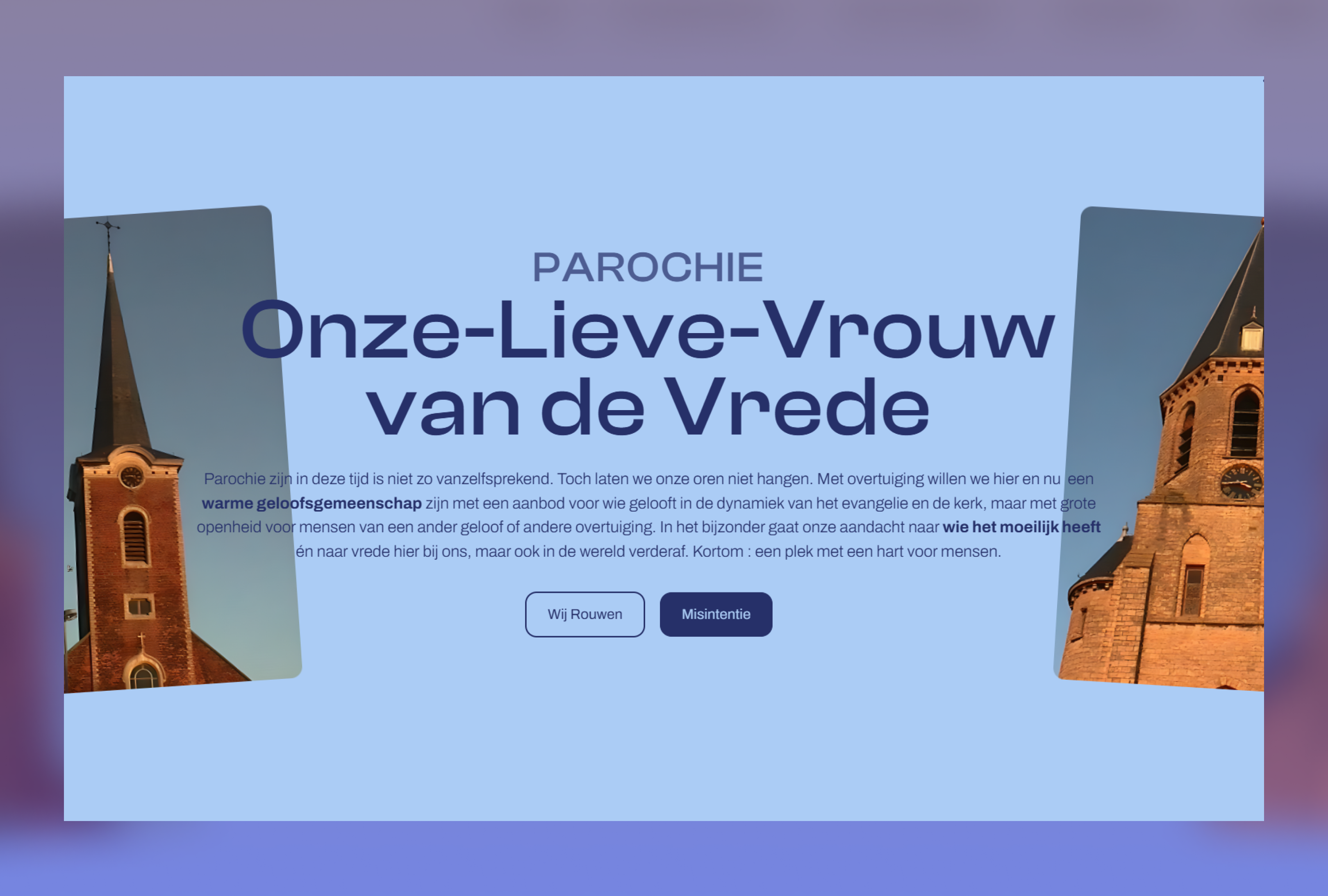 Parochie Onze-Lieve-Vrouw van de Vrede Boortmeerbeek website header