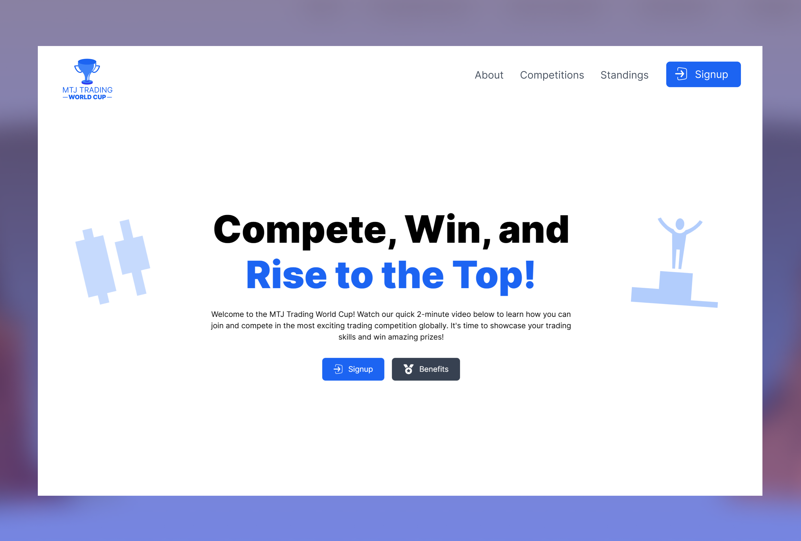 MTJ Trading World Cup website header