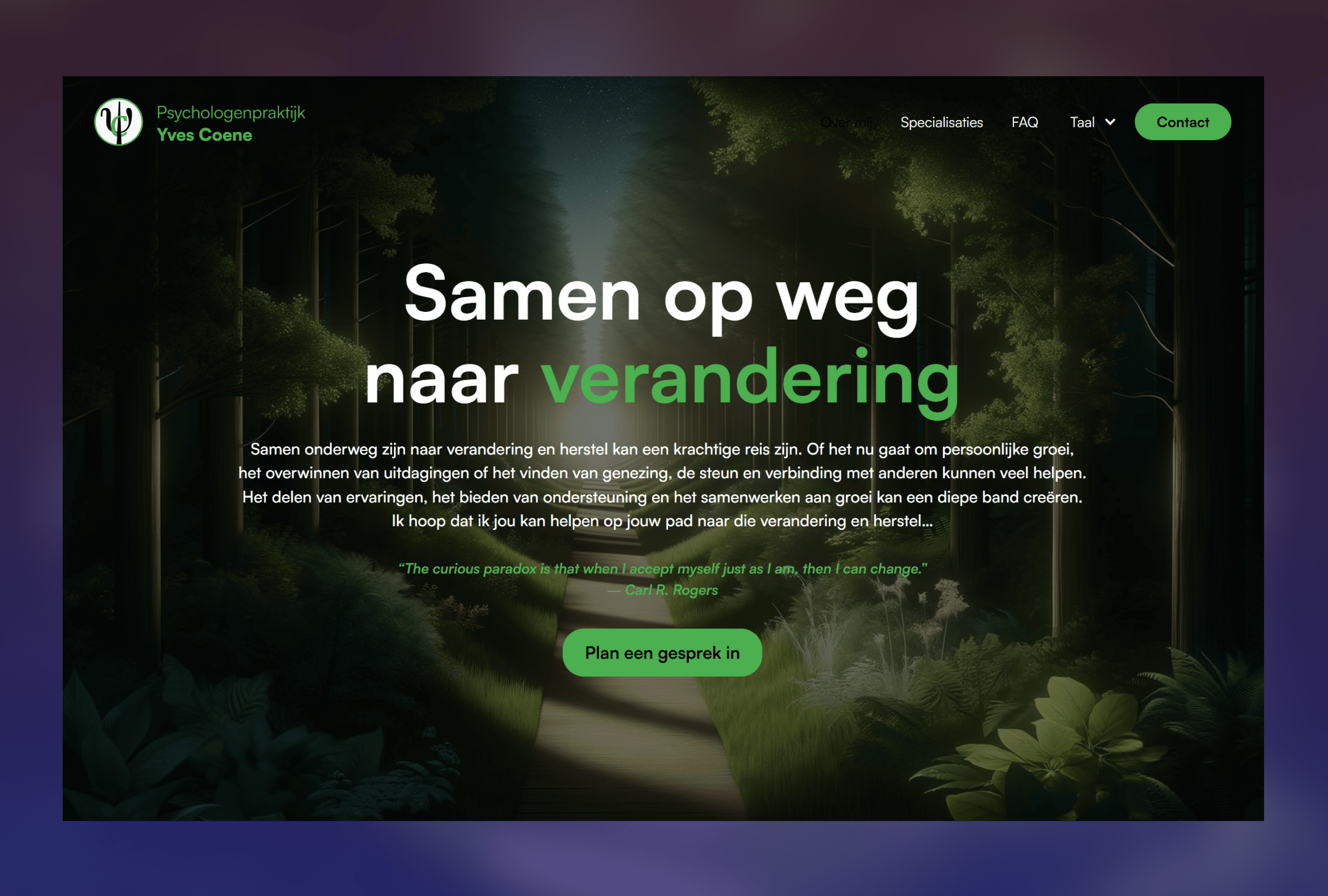 Psycholoog Yves Coene website header