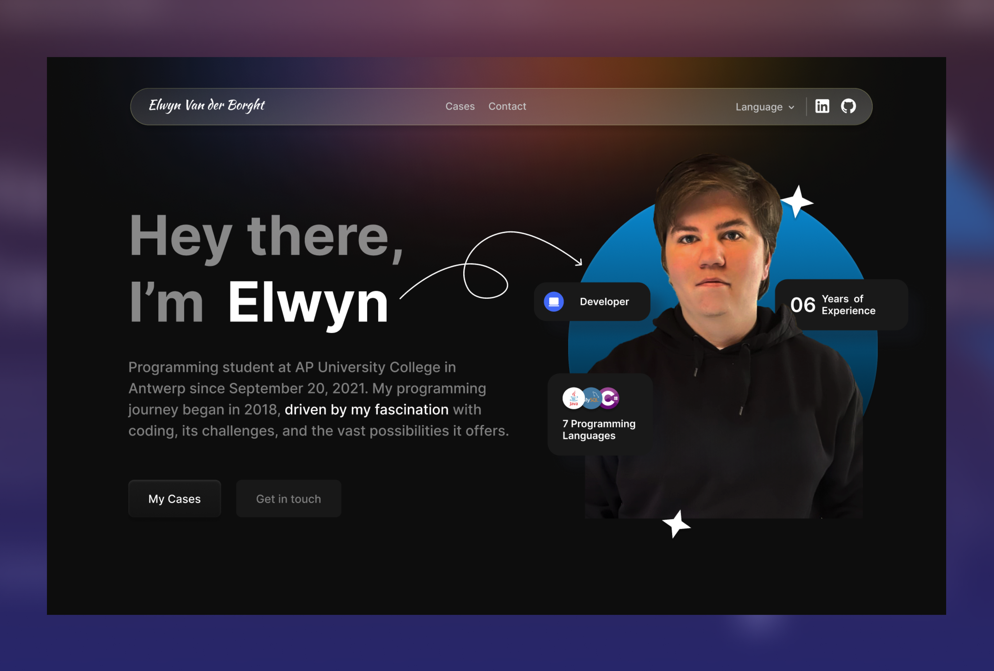 Elwyn van der Borght website header