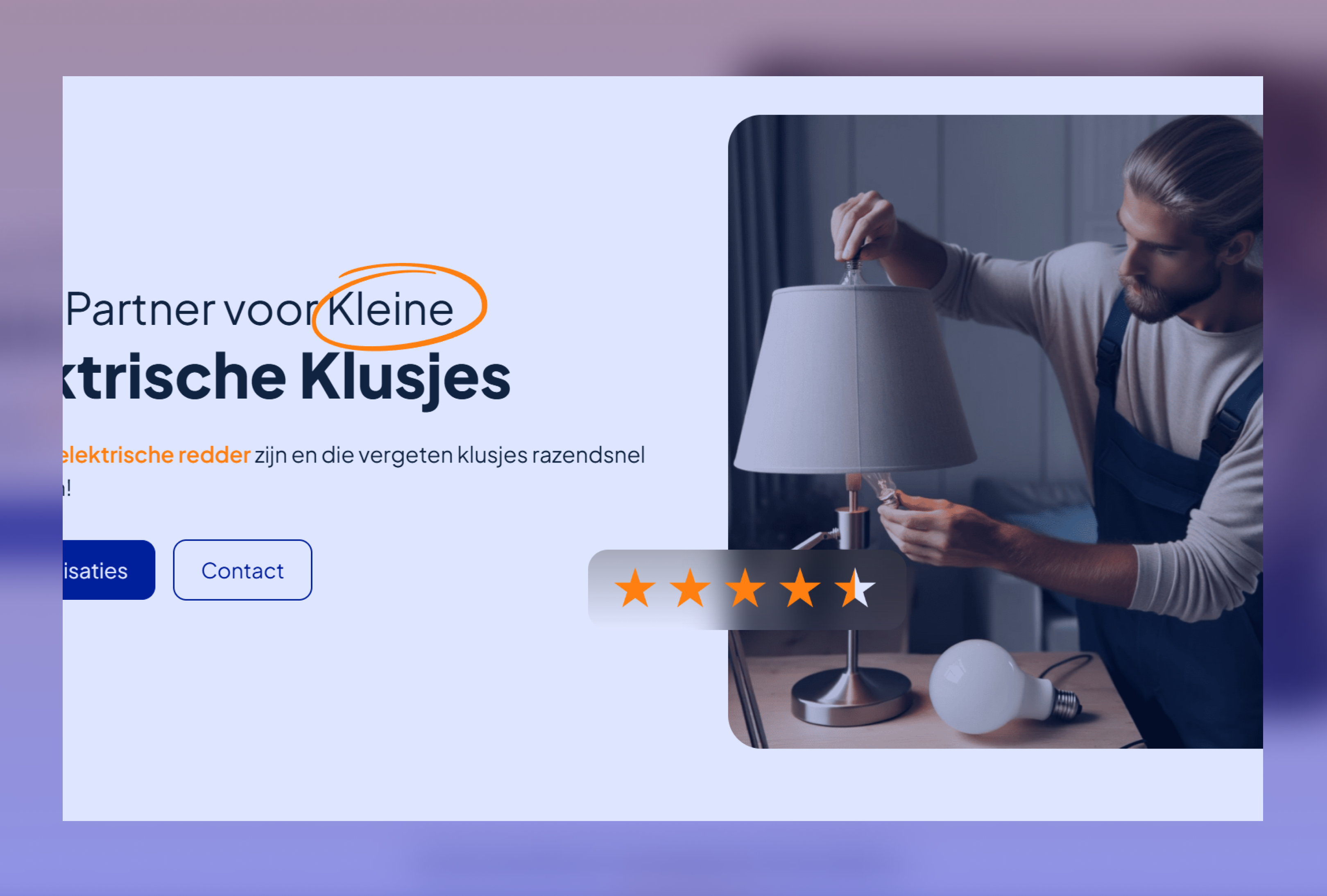 A. VdM Klein Elektriciteit website header